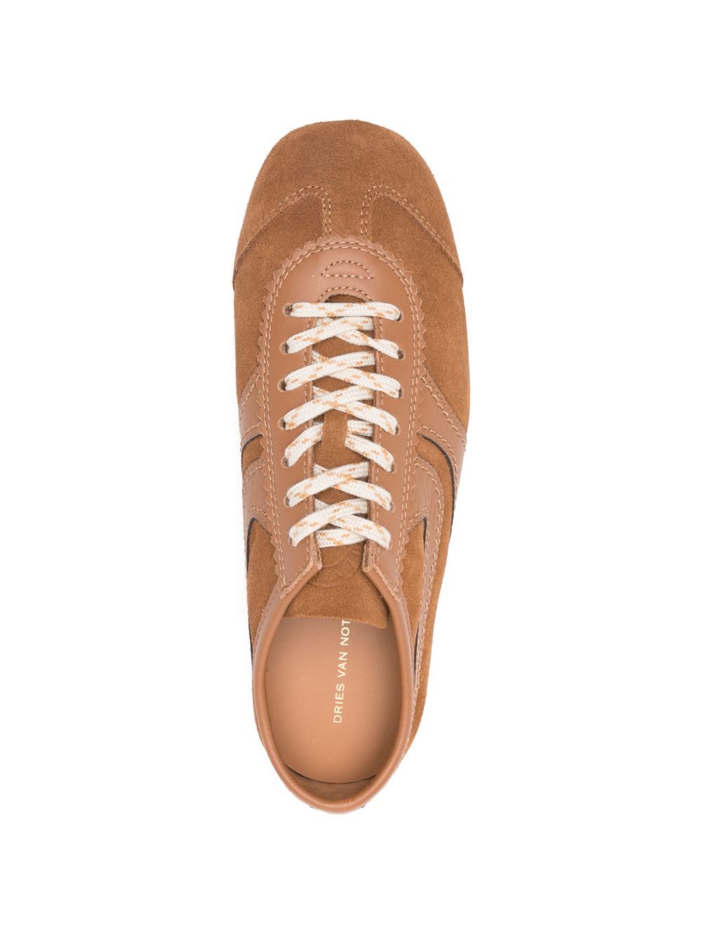 Sneakers con pannelli in camoscio in marrone Dries van noten - donna 