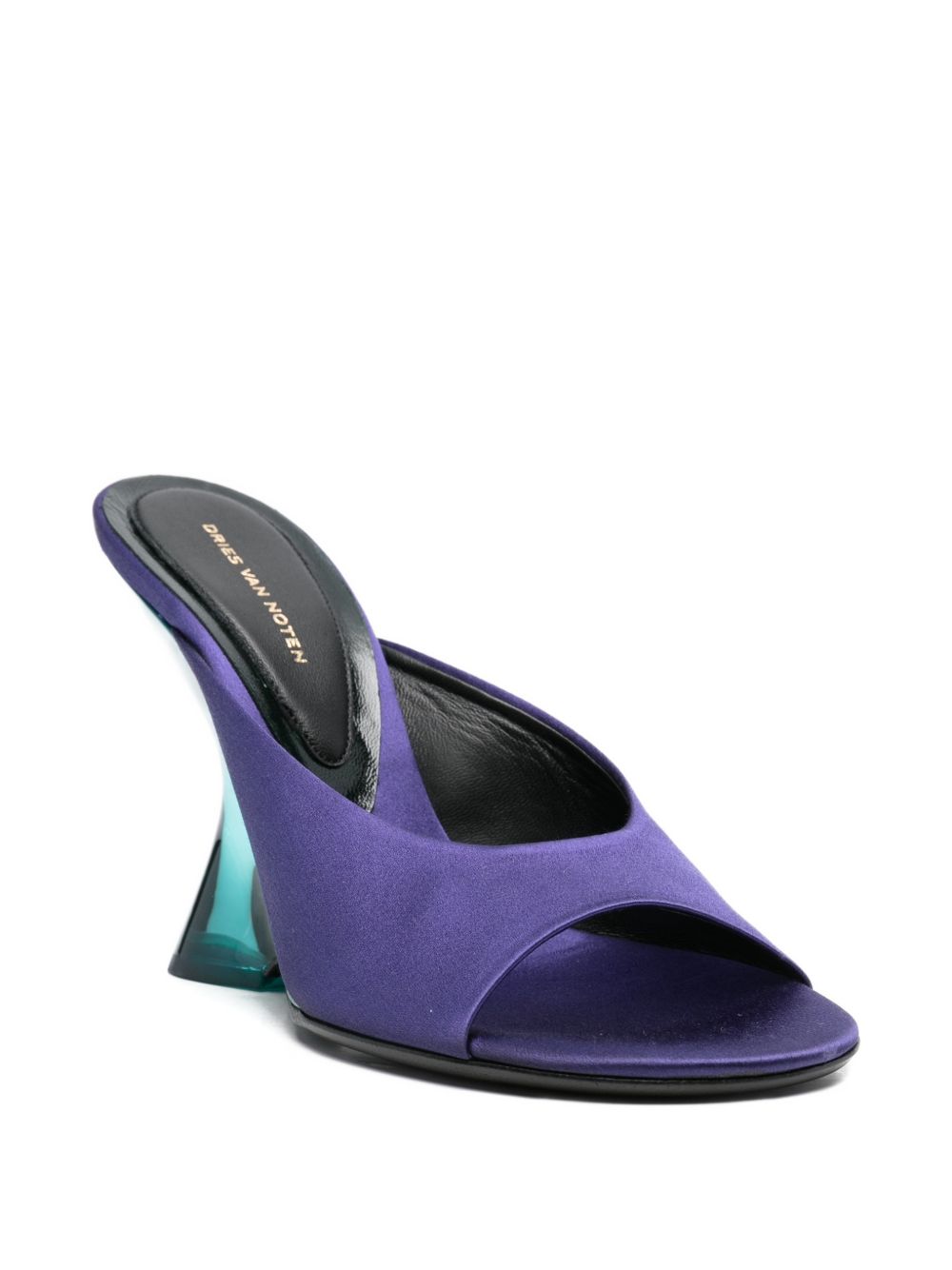 Mules con tacco scolpito in viola Dries van noten - donna 