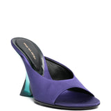Mules con tacco scolpito in viola Dries van noten - donna 