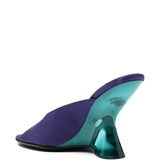 Mules con tacco scolpito in viola Dries van noten - donna 