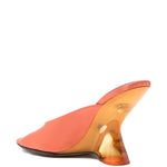 Mules con tacco scolpito in arancione Dries van noten - donna 