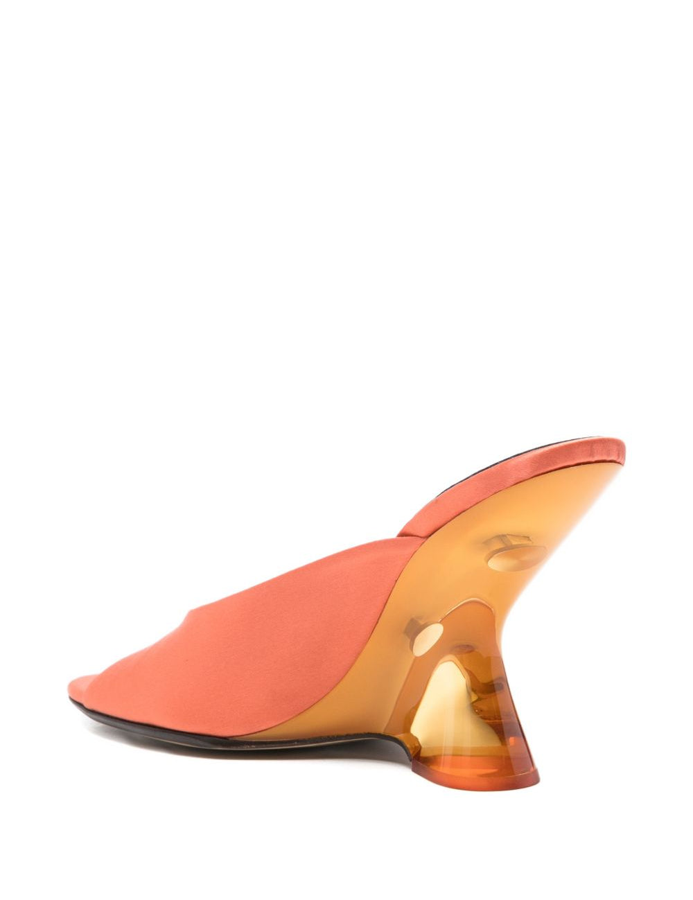 Mules con tacco scolpito in arancione Dries van noten - donna 