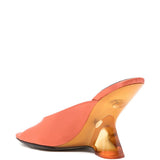 Mules con tacco scolpito in arancione Dries van noten - donna 