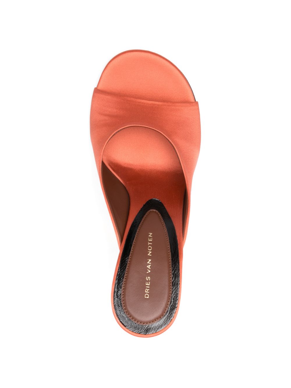 Mules con tacco scolpito in arancione Dries van noten - donna 