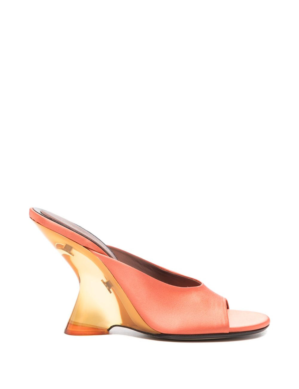 Mules con tacco scolpito in arancione Dries van noten - donna 