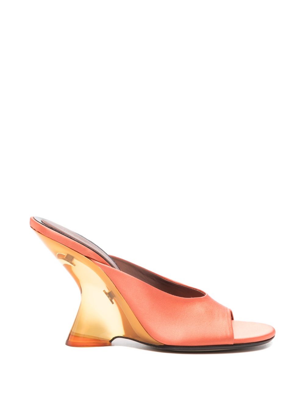 Mules con tacco scolpito in arancione Dries van noten - donna 