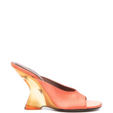 Mules con tacco scolpito in arancione Dries van noten - donna 