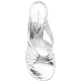 Mules con tacco in pelle metallizzata in argento Dries van noten - donna 