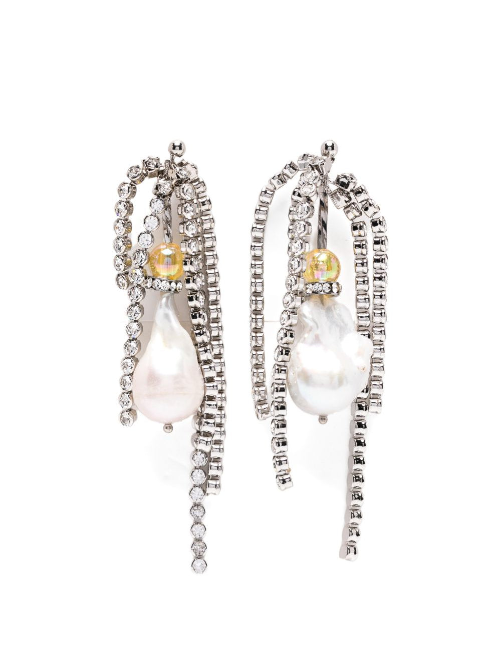 Orecchini pendenti con cristalli color argento Dries van noten - donna 