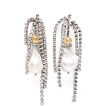 Orecchini pendenti con cristalli color argento Dries van noten - donna 