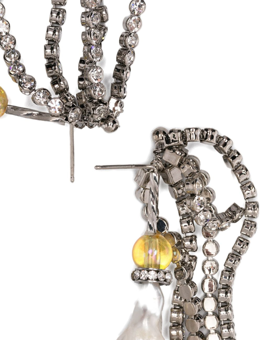 Orecchini pendenti con cristalli color argento Dries van noten - donna 