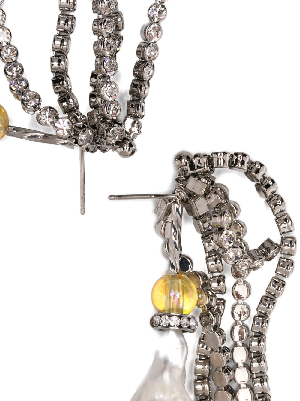 Orecchini pendenti con cristalli color argento Dries van noten - donna 