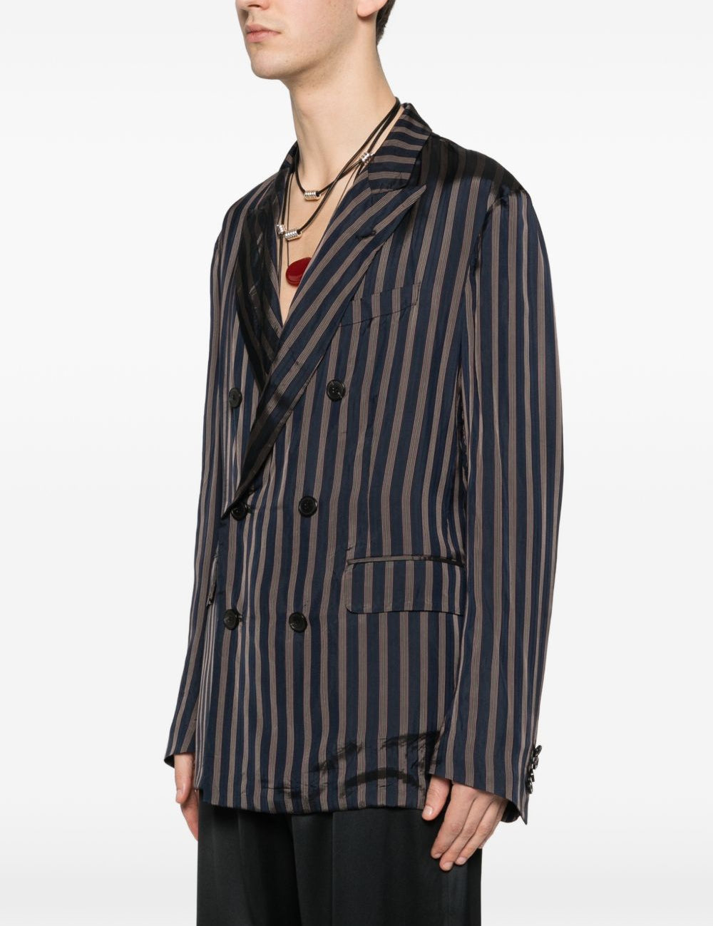 Blazer doppio petto a righe balto multicolore Dries van noten - uomo 