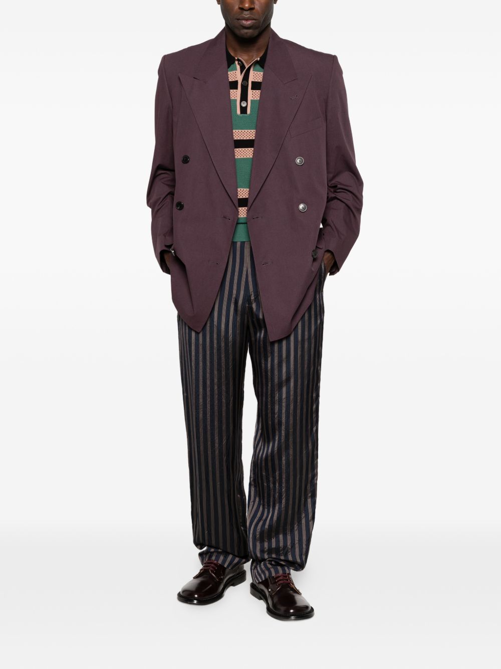 Blazer doppiopetto bosier in viola Dries van noten - uomo 