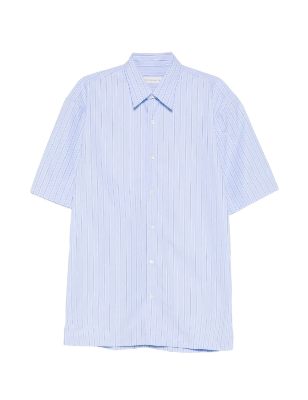 Camicia a maniche corte a righe in celeste Dries van noten - uomo 
