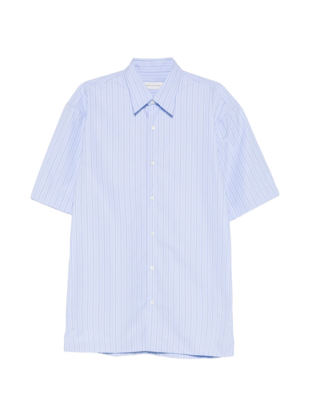 Camicia a maniche corte a righe in celeste Dries van noten - uomo 