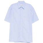 Camicia a maniche corte a righe in celeste Dries van noten - uomo 