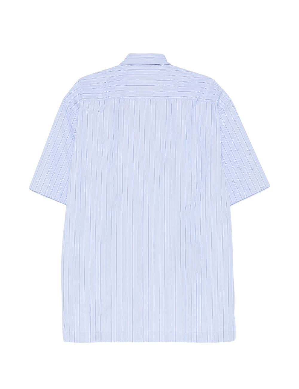 Camicia a maniche corte a righe in celeste Dries van noten - uomo 