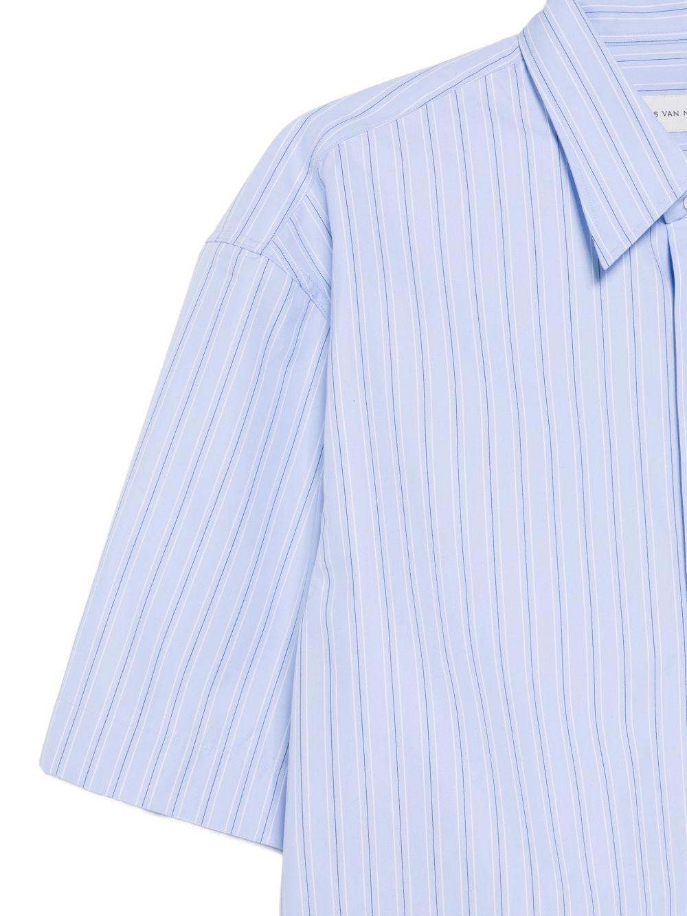 Camicia a maniche corte a righe in celeste Dries van noten - uomo 