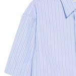 Camicia a maniche corte a righe in celeste Dries van noten - uomo 