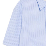Camicia a maniche corte a righe in celeste Dries van noten - uomo 