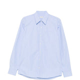 Camicia a righe corbino in celeste 