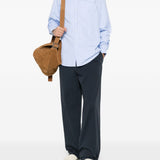 Camicia a righe corbino in celeste 