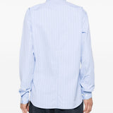Camicia a righe corbino in celeste 