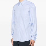 Camicia a righe corbino in celeste 