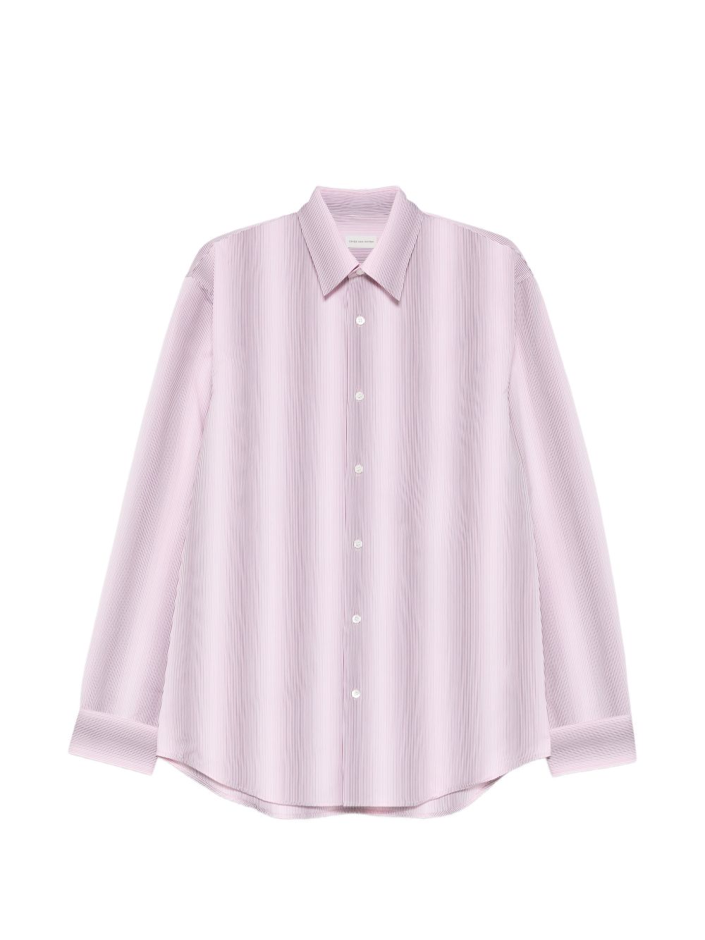 Camicia a righe caper in rosa e bianco Dries van noten - uomo 