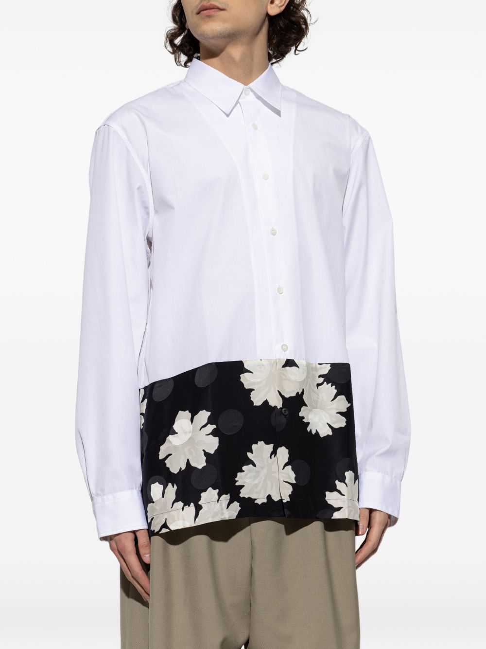 Camicia in popeline di cotone capero in bianco Dries van noten - uomo 