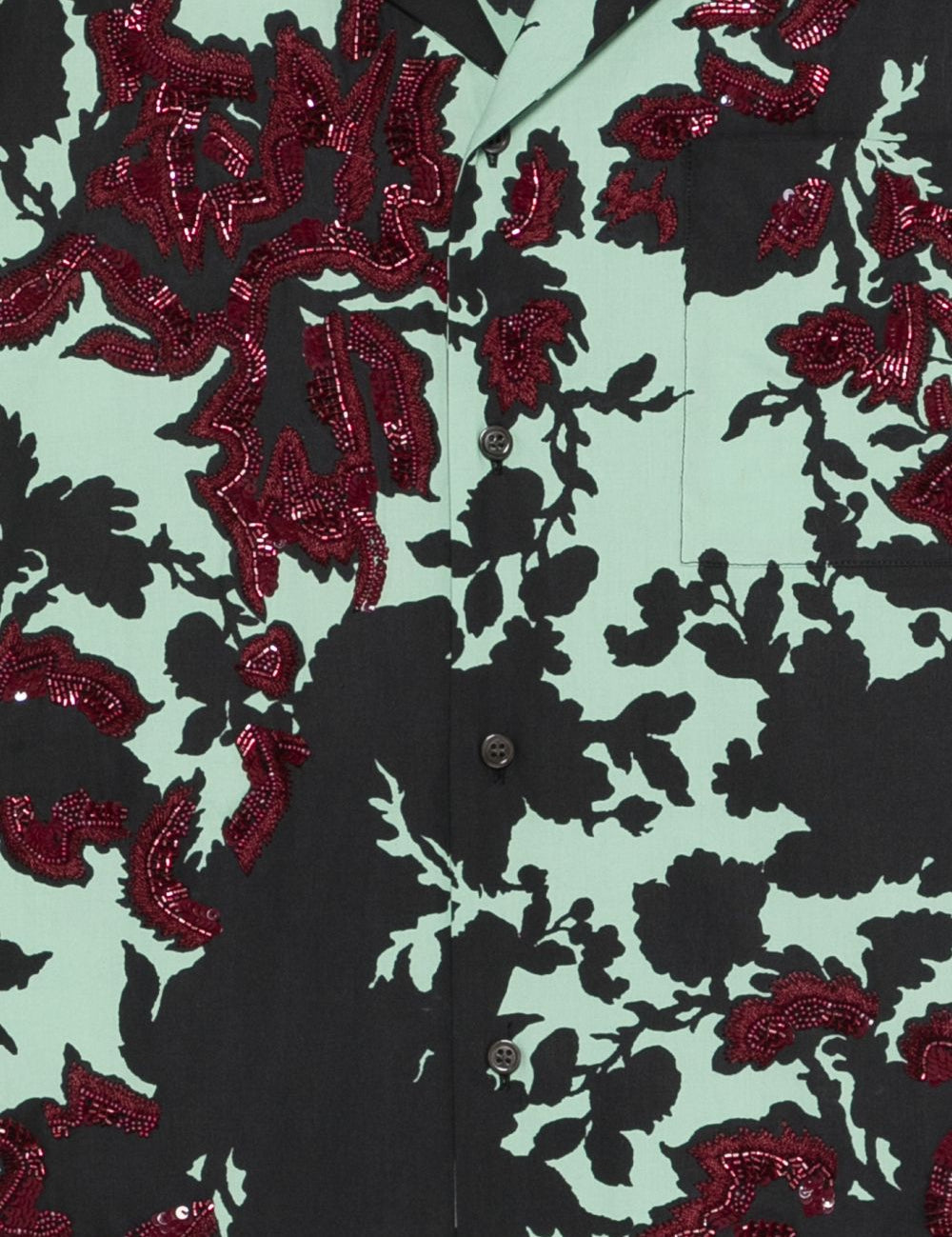 Camicia con design floreale carltone in verde Dries van noten - uomo 