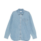 Camicia denim con zip croomson in celeste Dries van noten - uomo 