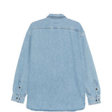 Camicia denim con zip croomson in celeste Dries van noten - uomo 