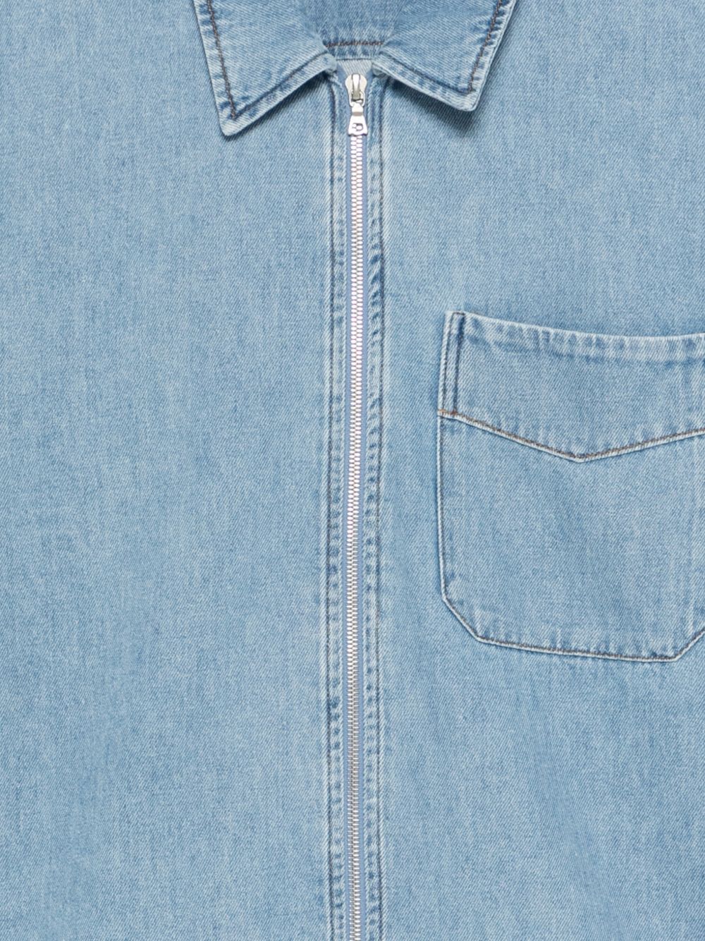 Camicia denim con zip croomson in celeste Dries van noten - uomo 