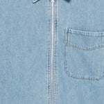 Camicia denim con zip croomson in celeste Dries van noten - uomo 