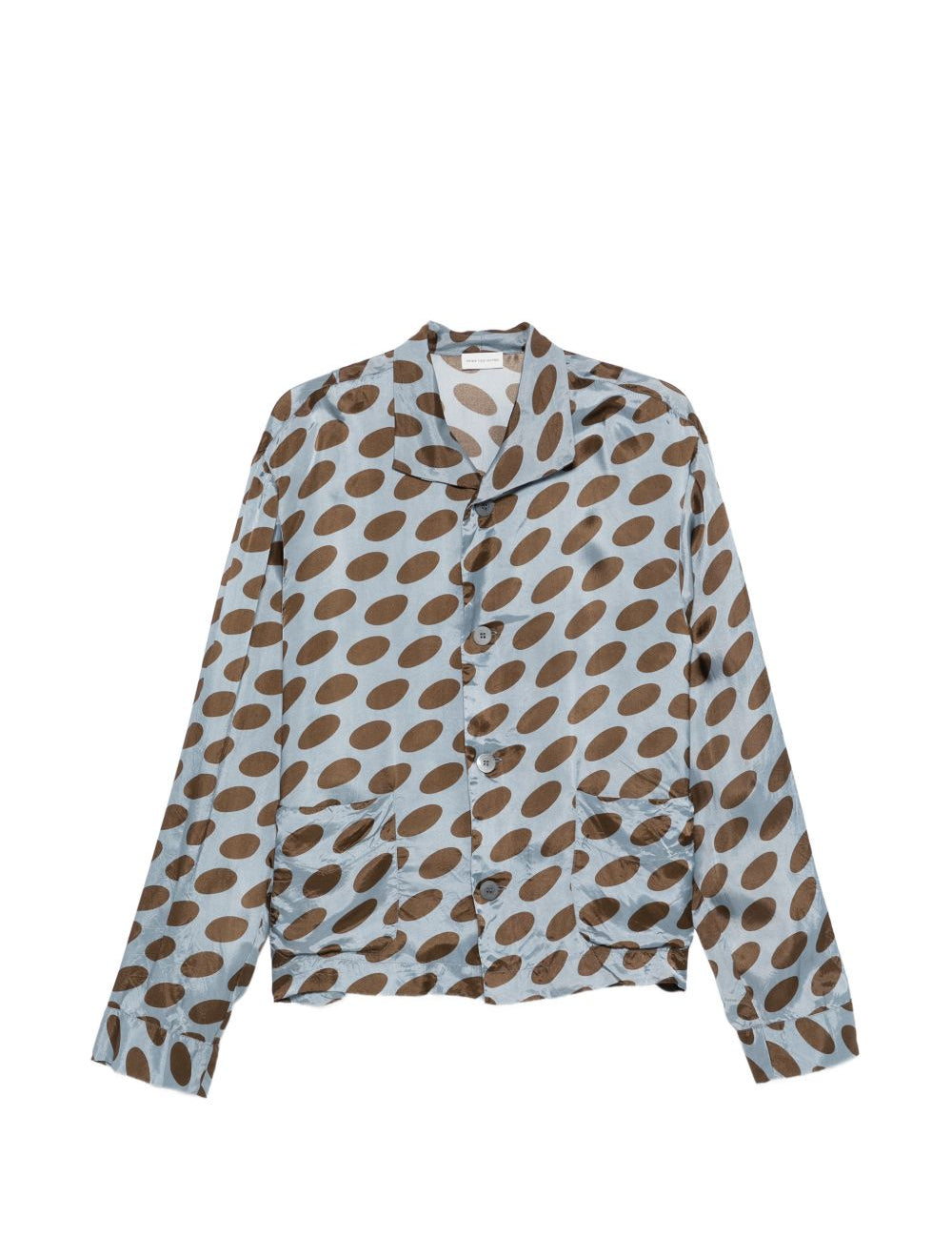 Camicia a pois cruz in celeste Dries van noten - uomo 