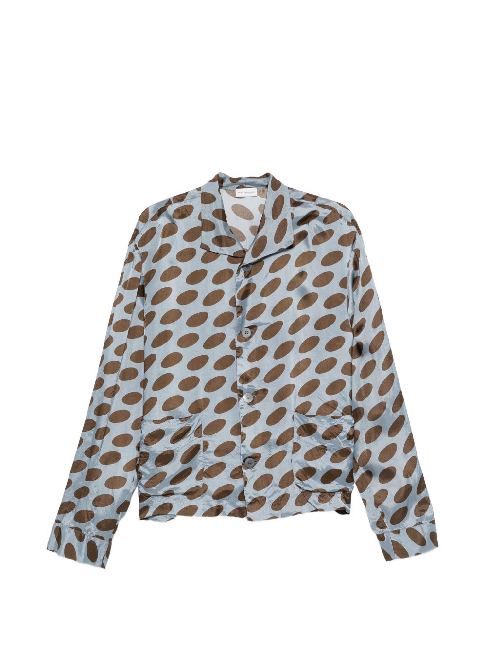 Camicia a pois cruz in celeste Dries van noten - uomo 