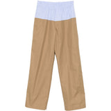 Pantaloni con vita a contrasto pablo in beige e celeste Dries van noten - uomo 
