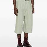Pantaloncini a gamba larga con cintura preaches in verde Dries van noten - uomo 