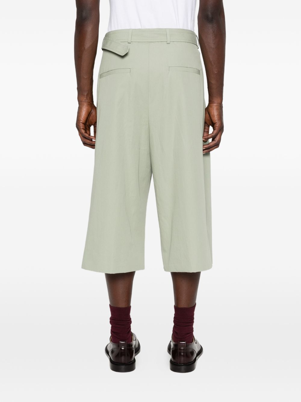 Pantaloncini a gamba larga con cintura preaches in verde Dries van noten - uomo 
