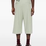 Pantaloncini a gamba larga con cintura preaches in verde Dries van noten - uomo 