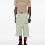 Pantaloncini a gamba larga con cintura preaches in verde Dries van noten - uomo 