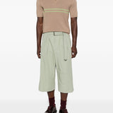 Pantaloncini a gamba larga con cintura preaches in verde Dries van noten - uomo 