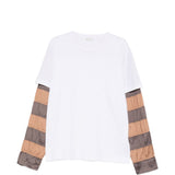 T-shirt a maniche lunghe a righe in bianco Dries van noten - uomo 