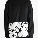 Felpa con stampa floreale in nero 