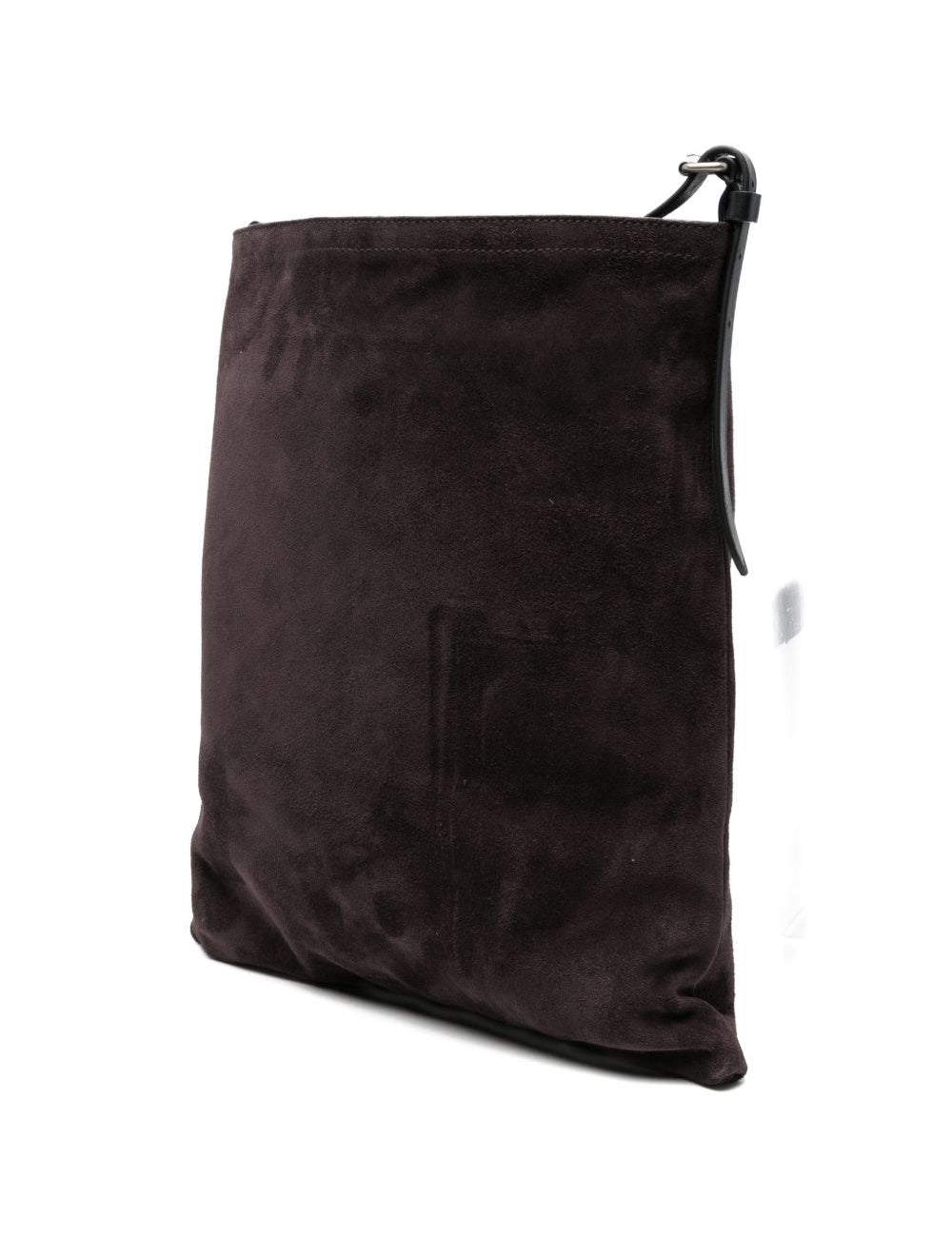 Borsa a tracolla in suede in grigio 