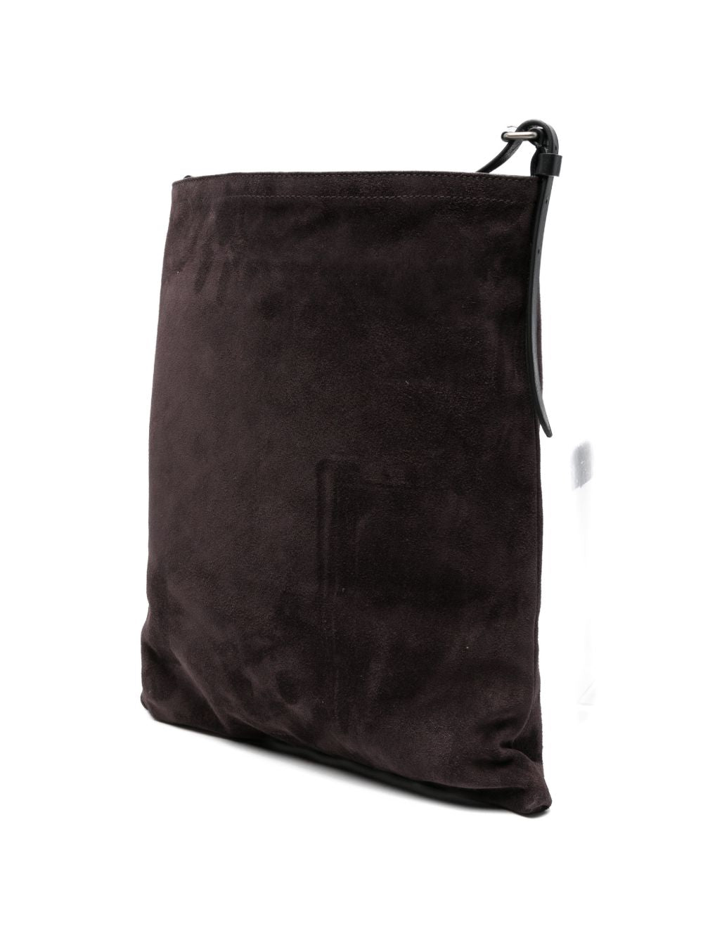 Borsa a tracolla in suede in grigio 