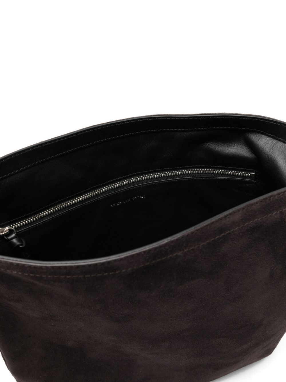 Borsa a tracolla in suede in grigio 