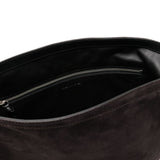 Borsa a tracolla in suede in grigio 